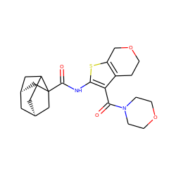 O=C(c1c(NC(=O)C23C[C@@H]4CC2C[C@H](C4)C3)sc2c1CCOC2)N1CCOCC1 ZINC000101500802