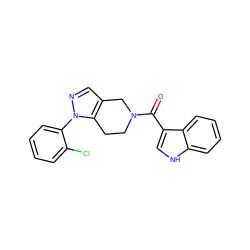 O=C(c1c[nH]c2ccccc12)N1CCc2c(cnn2-c2ccccc2Cl)C1 ZINC000028708542