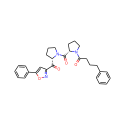 O=C(c1cc(-c2ccccc2)on1)[C@@H]1CCCN1C(=O)[C@@H]1CCCN1C(=O)CCCc1ccccc1 ZINC000049050806