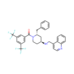 O=C(c1cc(C(F)(F)F)cc(C(F)(F)F)c1)N1CC[C@H](NCc2ccnc3ccccc23)C[C@H]1Cc1ccccc1 ZINC000029391341