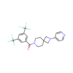 O=C(c1cc(C(F)(F)F)cc(C(F)(F)F)c1)N1CCC2(CC1)CN(c1ccncc1)C2 ZINC000003955810