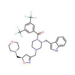 O=C(c1cc(C(F)(F)F)cc(C(F)(F)F)c1)N1CCN(CC2=NO[C@@H](CN3CCOCC3)C2)C[C@H]1Cc1c[nH]c2ccccc12 ZINC000028570633