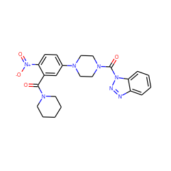 O=C(c1cc(N2CCN(C(=O)n3nnc4ccccc43)CC2)ccc1[N+](=O)[O-])N1CCCCC1 ZINC000095572620