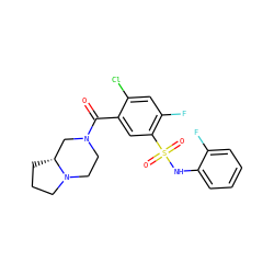 O=C(c1cc(S(=O)(=O)Nc2ccccc2F)c(F)cc1Cl)N1CCN2CCC[C@@H]2C1 ZINC000113741875