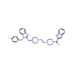 O=C(c1cc2ccccc2[nH]1)N1CCN(CCN2CCC(Nc3nc4ccccc4n3Cc3ccc(F)cc3)CC2)CC1 ZINC000073140949