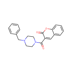 O=C(c1cc2ccccc2oc1=O)N1CCN(Cc2ccccc2)CC1 ZINC000019721118