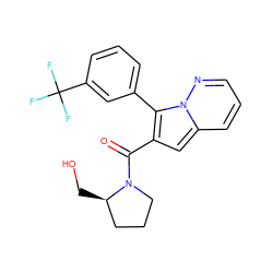 O=C(c1cc2cccnn2c1-c1cccc(C(F)(F)F)c1)N1CCC[C@H]1CO ZINC000095555341