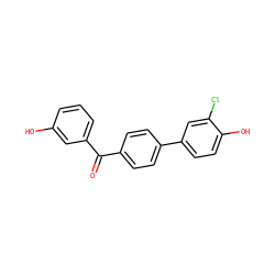 O=C(c1ccc(-c2ccc(O)c(Cl)c2)cc1)c1cccc(O)c1 ZINC000082153527