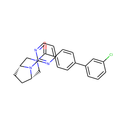 O=C(c1ccc(-c2cccc(Cl)c2)cc1)N1C[C@@H]2CC[C@H](C1)N2c1ncccn1 ZINC000299835859