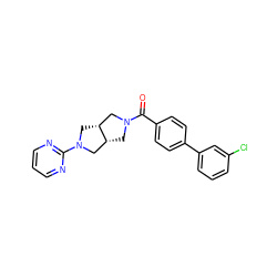 O=C(c1ccc(-c2cccc(Cl)c2)cc1)N1C[C@@H]2CN(c3ncccn3)C[C@@H]2C1 ZINC000147903319