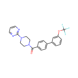 O=C(c1ccc(-c2cccc(OC(F)(F)F)c2)cc1)N1CCN(c2ncccn2)CC1 ZINC000034806230