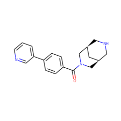 O=C(c1ccc(-c2cccnc2)cc1)N1C[C@@H]2CNC[C@@H](C2)C1 ZINC000103257321