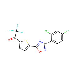 O=C(c1ccc(-c2nc(-c3ccc(Cl)cc3Cl)no2)s1)C(F)(F)F ZINC000040865445