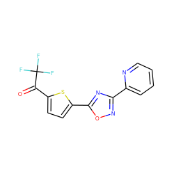 O=C(c1ccc(-c2nc(-c3ccccn3)no2)s1)C(F)(F)F ZINC000040391598