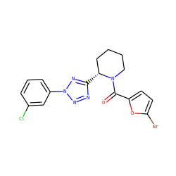 O=C(c1ccc(Br)o1)N1CCCC[C@H]1c1nnn(-c2cccc(Cl)c2)n1 ZINC000034999123