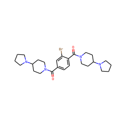 O=C(c1ccc(C(=O)N2CCC(N3CCCC3)CC2)c(Br)c1)N1CCC(N2CCCC2)CC1 ZINC000096284330