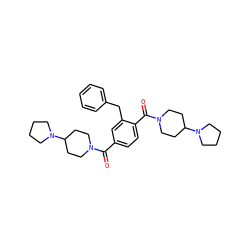 O=C(c1ccc(C(=O)N2CCC(N3CCCC3)CC2)c(Cc2ccccc2)c1)N1CCC(N2CCCC2)CC1 ZINC000096284387