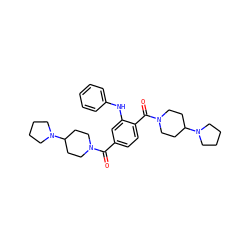 O=C(c1ccc(C(=O)N2CCC(N3CCCC3)CC2)c(Nc2ccccc2)c1)N1CCC(N2CCCC2)CC1 ZINC000083253967