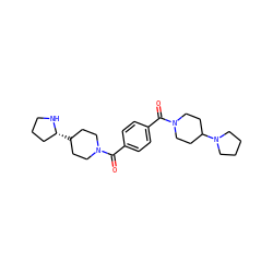 O=C(c1ccc(C(=O)N2CCC(N3CCCC3)CC2)cc1)N1CCC([C@@H]2CCCN2)CC1 ZINC000096284362