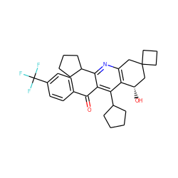 O=C(c1ccc(C(F)(F)F)cc1)c1c(C2CCCC2)nc2c(c1C1CCCC1)[C@@H](O)CC1(CCC1)C2 ZINC000049053399