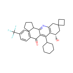 O=C(c1ccc(C(F)(F)F)cc1)c1c(C2CCCC2)nc2c(c1C1CCCCC1)[C@@H](O)CC1(CCC1)C2 ZINC000049089990