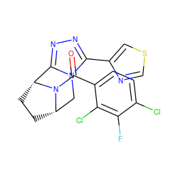 O=C(c1ccc(Cl)c(F)c1Cl)N1[C@H]2CC[C@@H]1c1nnc(-c3cscn3)n1C2 ZINC000226090247