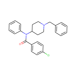 O=C(c1ccc(Cl)cc1)N(c1ccccc1)C1CCN(Cc2ccccc2)CC1 ZINC000013817822