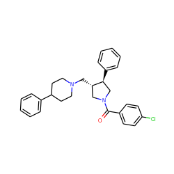 O=C(c1ccc(Cl)cc1)N1C[C@H](CN2CCC(c3ccccc3)CC2)[C@@H](c2ccccc2)C1 ZINC000026662502