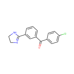 O=C(c1ccc(Cl)cc1)c1cccc(C2=NCCN2)c1 ZINC000027409573