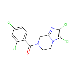 O=C(c1ccc(Cl)cc1Cl)N1CCn2c(nc(Cl)c2Cl)C1 ZINC000095565332