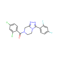 O=C(c1ccc(Cl)cc1Cl)N1CCn2c(nnc2-c2ccc(F)cc2F)C1 ZINC000095565831