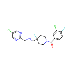 O=C(c1ccc(F)c(Cl)c1)N1CCC(F)(CNCc2ncc(Cl)cn2)CC1 ZINC000028711640