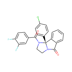 O=C(c1ccc(F)c(F)c1)N1CCN2C(=O)c3ccccc3[C@@]12c1ccc(Cl)cc1 ZINC000103226464