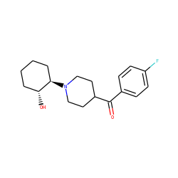 O=C(c1ccc(F)cc1)C1CCN([C@@H]2CCCC[C@H]2O)CC1 ZINC000049068208