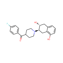 O=C(c1ccc(F)cc1)C1CCN([C@@H]2Cc3c(O)cccc3C[C@H]2O)CC1 ZINC000473085957