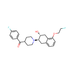 O=C(c1ccc(F)cc1)C1CCN([C@@H]2Cc3cccc(OCCF)c3C[C@H]2O)CC1 ZINC000473084625