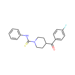 O=C(c1ccc(F)cc1)C1CCN(C(=S)Nc2ccccc2)CC1 ZINC000013477745