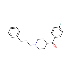 O=C(c1ccc(F)cc1)C1CCN(CCCc2ccccc2)CC1 ZINC000013731516