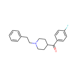 O=C(c1ccc(F)cc1)C1CCN(CCc2ccccc2)CC1 ZINC000000011266