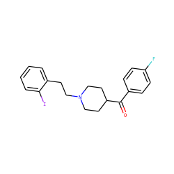 O=C(c1ccc(F)cc1)C1CCN(CCc2ccccc2I)CC1 ZINC000013473852