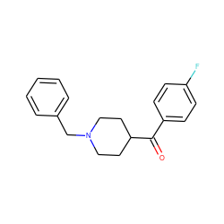 O=C(c1ccc(F)cc1)C1CCN(Cc2ccccc2)CC1 ZINC000013731513