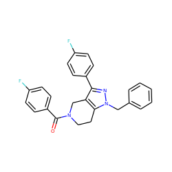 O=C(c1ccc(F)cc1)N1CCc2c(c(-c3ccc(F)cc3)nn2Cc2ccccc2)C1 ZINC000204902000