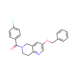 O=C(c1ccc(F)cc1)N1CCc2ncc(OCc3ccccc3)cc2C1 ZINC000169326813