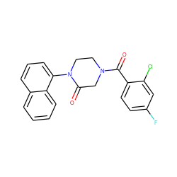 O=C(c1ccc(F)cc1Cl)N1CCN(c2cccc3ccccc23)C(=O)C1 ZINC000059275499