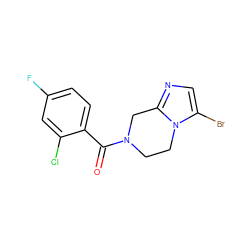 O=C(c1ccc(F)cc1Cl)N1CCn2c(Br)cnc2C1 ZINC000095565554