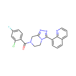 O=C(c1ccc(F)cc1Cl)N1CCn2c(nnc2-c2cccc3cccnc23)C1 ZINC000095565079