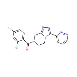 O=C(c1ccc(F)cc1Cl)N1CCn2c(nnc2-c2cccnn2)C1 ZINC000095565331