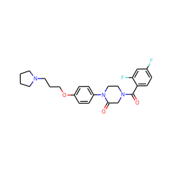 O=C(c1ccc(F)cc1F)N1CCN(c2ccc(OCCCN3CCCC3)cc2)C(=O)C1 ZINC000028870265