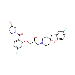 O=C(c1ccc(F)cc1OC[C@@H](O)CN1CCC2(CC1)Cc1cc(F)ccc1O2)N1CC[C@H](O)C1 ZINC000096271616