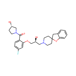 O=C(c1ccc(F)cc1OC[C@@H](O)CN1CCC2(CC1)Cc1ccccc1O2)N1CC[C@H](O)C1 ZINC000096271613